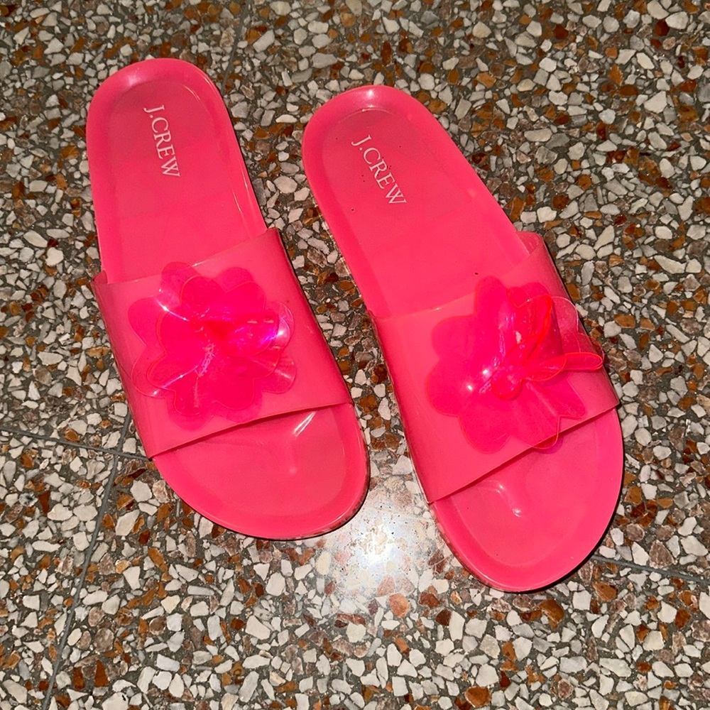 J. Crew Hot Pink Jelly flower 🌸 sandals